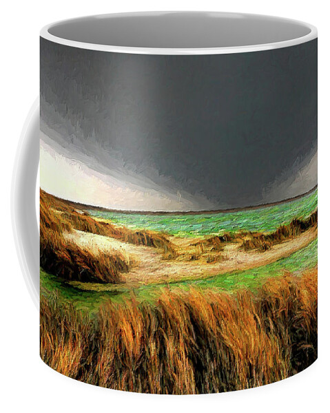 Outer Banks Coffee Mug featuring the photograph A Storm Approaching the Outer Banks ap by Dan Carmichael
