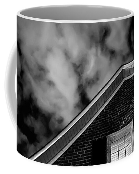 House Coffee Mug featuring the photograph A Strange Thursday Night at Home BW by Lee Darnell