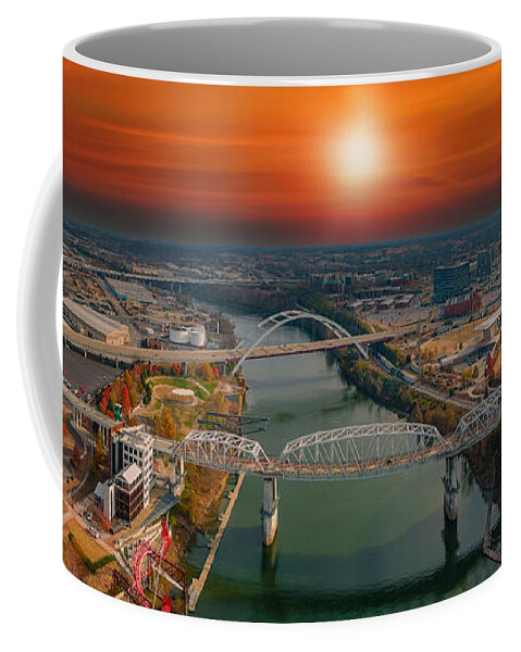 Tennessee Coffee Mug featuring the photograph A Sunset Over the Cumberland River by Marcus Jones