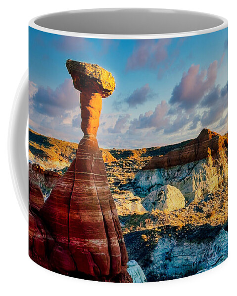 Desert Coffee Mug featuring the photograph A Toadstool Sunset by Bradley Morris