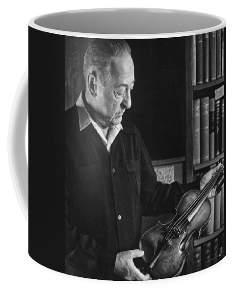 Beverlyhills Coffee Mug featuring the photograph A Violin Inspection by Jascha Heifetz by Jay Heifetz