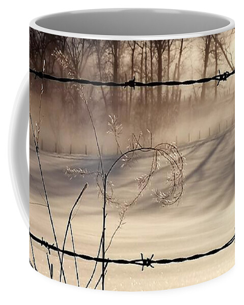 Fog Coffee Mug featuring the photograph A Winter Morning by Linda McRae