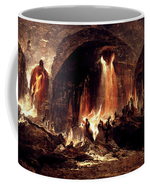 Dante Coffee Mug featuring the painting Abandon all hope, you who enter here, 03 by AM FineArtPrints