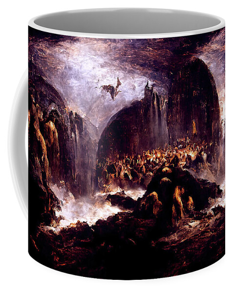 Dante Coffee Mug featuring the painting Abandon all hope, you who enter here, 04 by AM FineArtPrints