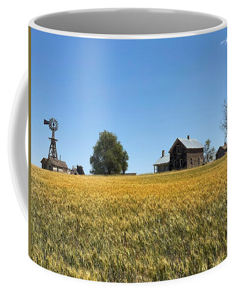 Abandoned Coffee Mug featuring the photograph Abandoned Wheat Farm Buildings by Jerry Abbott