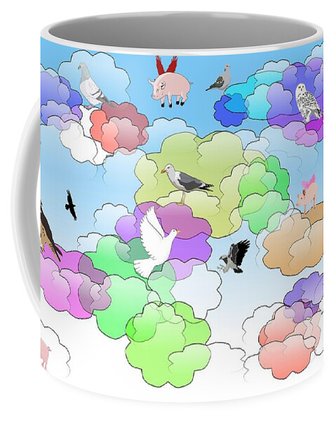 Clouds Coffee Mug featuring the digital art Above It All by Denise F Fulmer