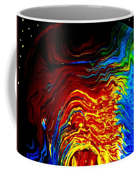 Earth Fire Above Water Coffee Mug featuring the painting Above the Earth by Anna Adams