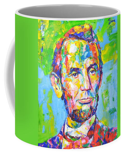 Abraham Lincoln Coffee Mug featuring the painting 	Abraham Lincoln by Iryna Kastsova