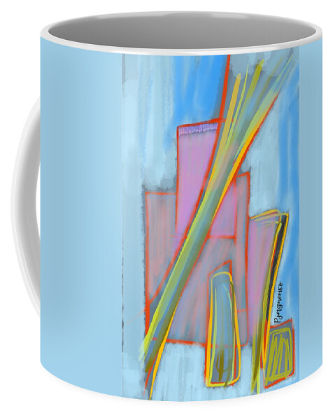 Light Blue Coffee Mug featuring the digital art Abstract #3 by Ljev Rjadcenko