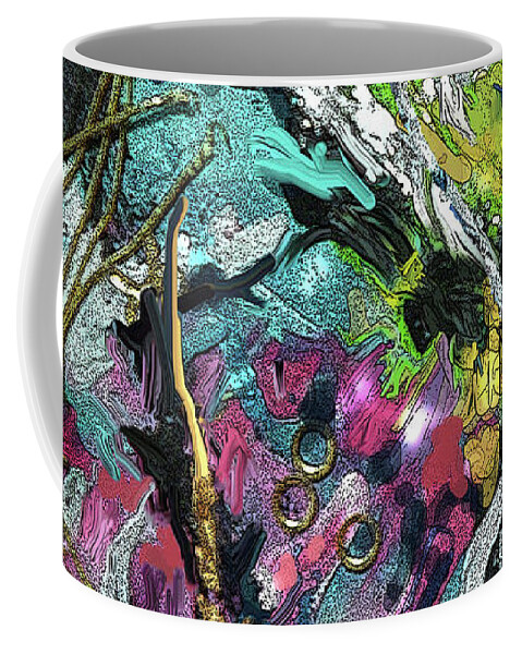 Encaustic Coffee Mug featuring the painting Abstract 9-26-21 by Jean Batzell Fitzgerald
