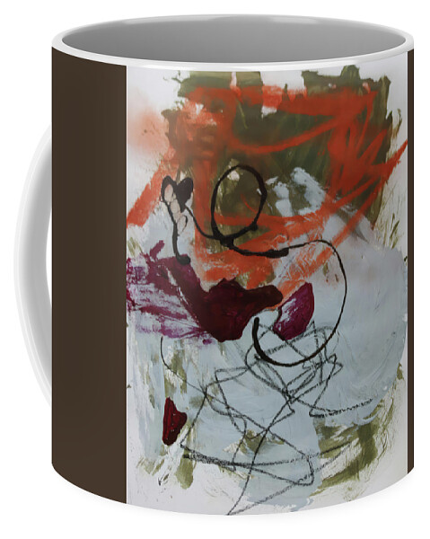 Abstract Art Coffee Mug featuring the mixed media Abstract 928cn by Cathy Anderson