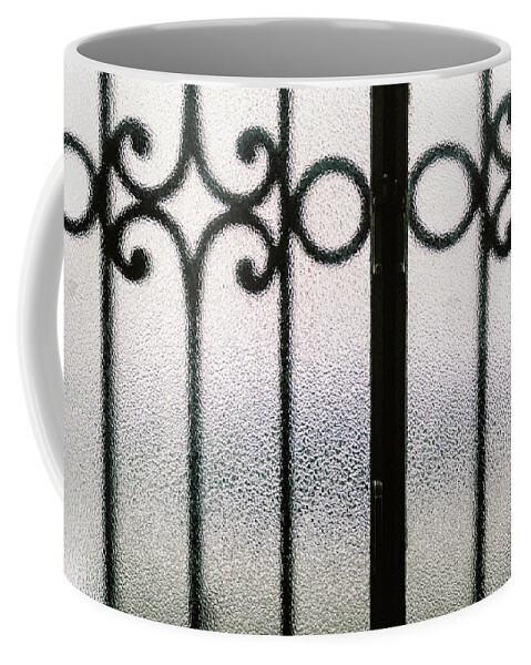 Abstract Coffee Mug featuring the photograph Abstract black and white background portal by Barthelemy De Mazenod