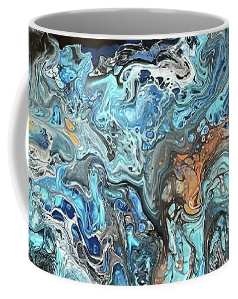 Abstract Coffee Mug featuring the painting Abstract-Blue-2 by Dorothy Maier