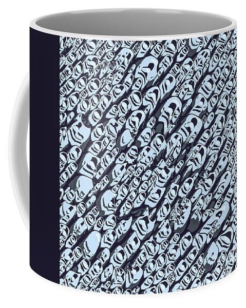 Pattern Coffee Mug featuring the digital art Abstract Blue Hue Pattern by Phil Perkins