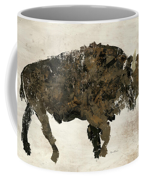 Abstract Coffee Mug featuring the digital art Abstract Buffalo by Ramona Murdock