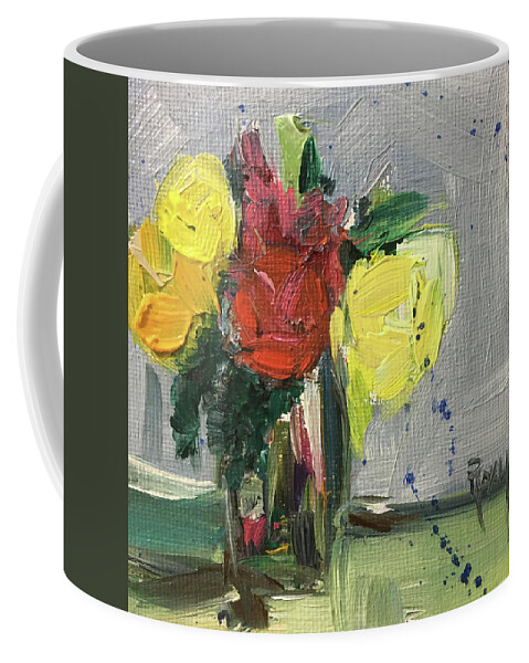 Flowers Coffee Mug featuring the painting Abstract Bunch by Roxy Rich