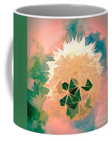 Abstract Coffee Mug featuring the digital art Abstract cactus by Deb Nakano