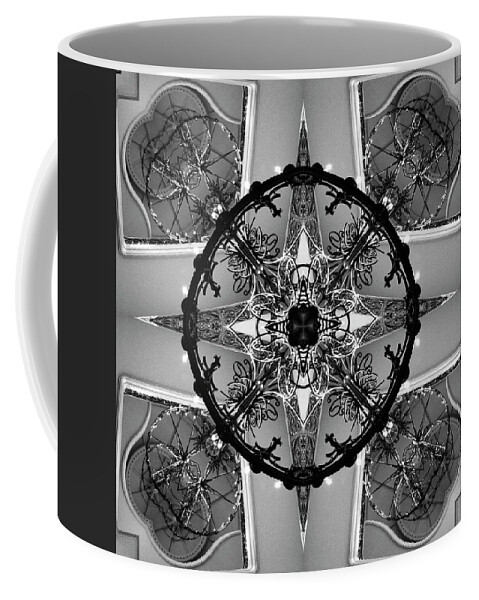 Abstract Stairs Coffee Mug featuring the photograph Abstract Chandelier 1 by Mike McGlothlen