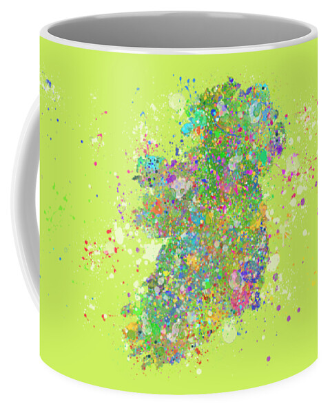 Ireland Coffee Mug featuring the digital art Abstract Colorful Ireland by Stefano Senise