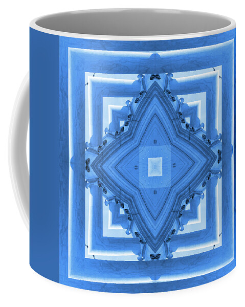 Pillars Coffee Mug featuring the photograph Abstract Columns 21 in Blue by Mike McGlothlen