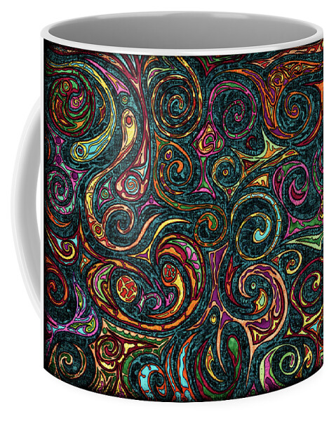 Boho Chic Coffee Mug featuring the painting Abstract ethnic painting, Colorful ethnic by Nadia CHEVREL