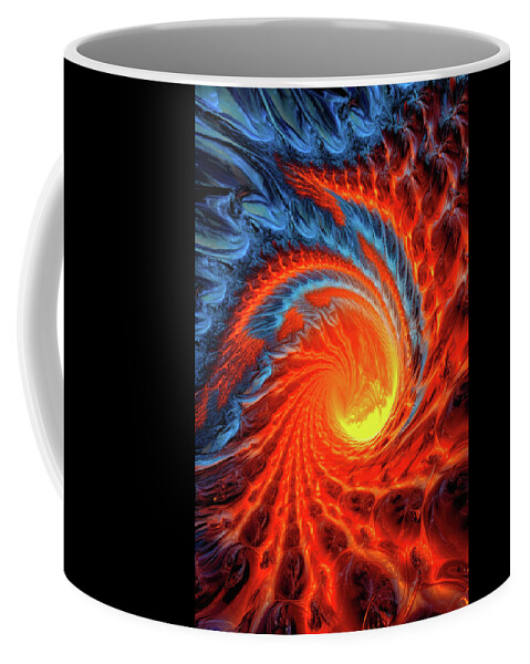 Spiral Coffee Mug featuring the digital art Abstract Fractal Lava Spiral 13 by Matthias Hauser