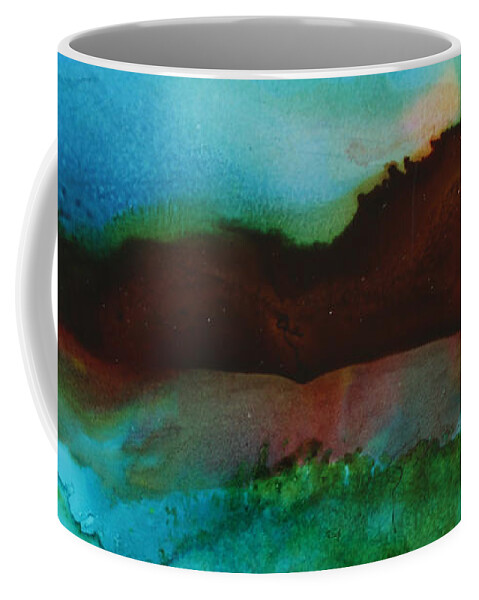 Abstract Landscape Coffee Mug featuring the painting Abstract Landscape by Sandra Fox