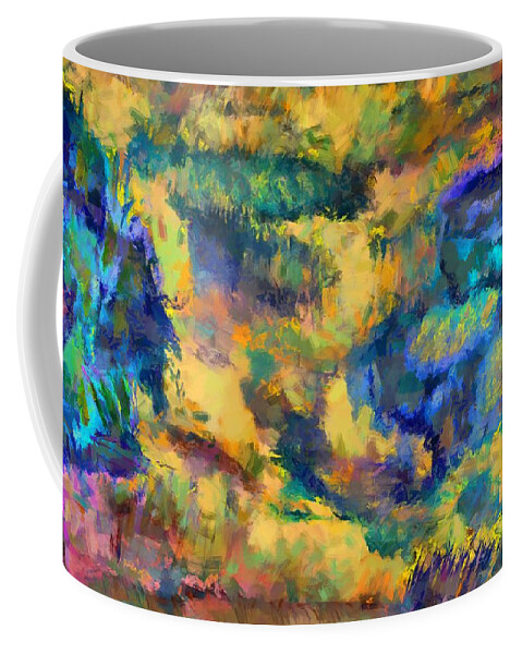Meadow Coffee Mug featuring the mixed media Abstract Meadow by Christopher Reed