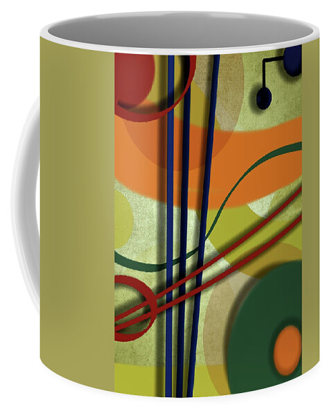 Abstract Coffee Mug featuring the digital art Abstract - The Cello by Ron Grafe