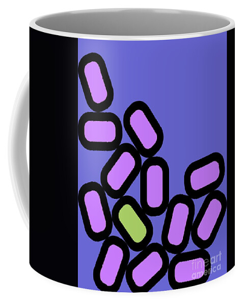 Abstract Coffee Mug featuring the digital art Abstract Oblongs on Twilight by Donna Mibus