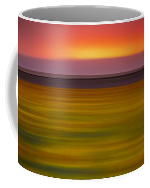 Abstract Coffee Mug featuring the photograph Abstract of Sunflowers at Sunset by Kevin Schwalbe