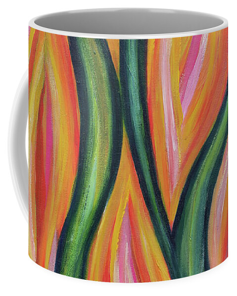 Abstract Coffee Mug featuring the painting Abstract painting by Maria Meester