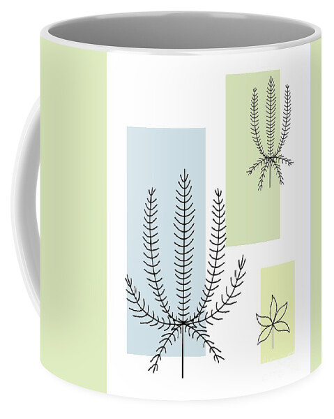 Botanical Coffee Mug featuring the digital art Abstract Plants Pastel 1 by Donna Mibus