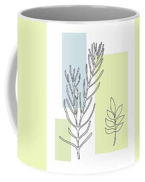Botanical Coffee Mug featuring the digital art Abstract Plants Pastel 3 by Donna Mibus