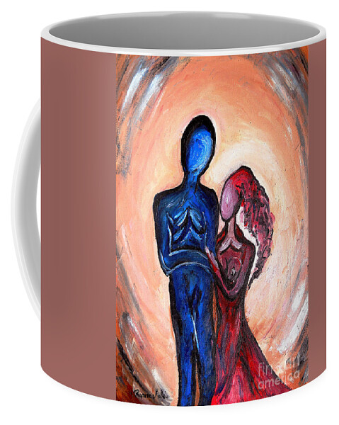 Abstract Coffee Mug featuring the painting Abstract Romance by Ramona Matei