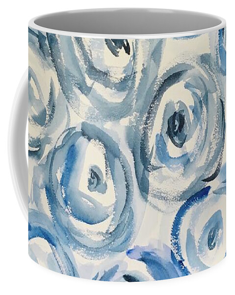 Watercolor Coffee Mug featuring the painting Abstract Roses by Liana Yarckin
