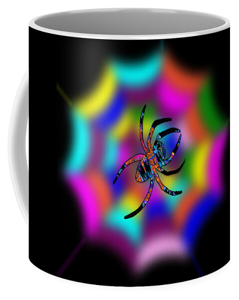 Spider Coffee Mug featuring the digital art Abstract Spider's Web by Ronald Mills