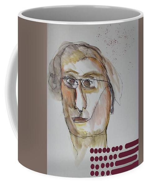 Abstract Coffee Mug featuring the painting Abstracted realism portrait 3122023 by Cathy Anderson