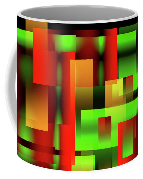 Abstract Coffee Mug featuring the digital art Abstract Levels by Ron Grafe