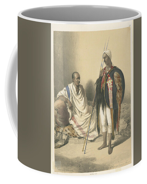 Abyssinian Priest And Warrior Coffee Mug featuring the painting Abyssinian priest and warrior by Artistic Rifki