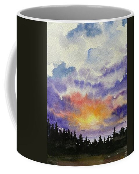  Coffee Mug featuring the painting Acadia Sunset by Kellie Chasse