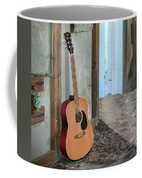Acoustic Guitar Coffee Mug featuring the photograph Acoustic Life 5 - Work in Progress by Mike McGlothlen