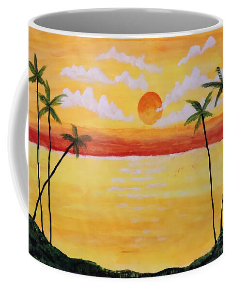 Acrylic Painting Sunset Coffee Mug by Sindhu Kumar - Pixels