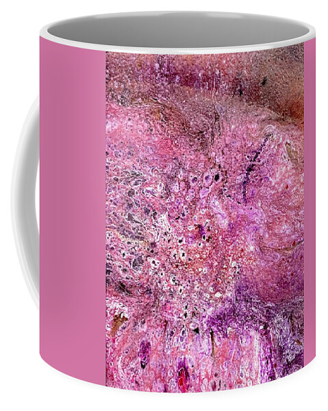 Colorful Coffee Mug featuring the painting Acrylic Pour III Symphony in pink by David Euler