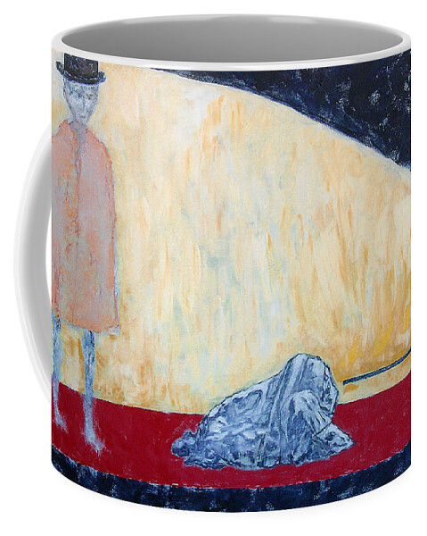 Beckett Coffee Mug featuring the painting Act Without Words II by Charles Winecoff