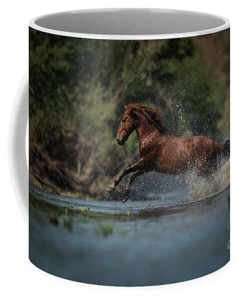 Stallion Coffee Mug featuring the photograph Action by Shannon Hastings