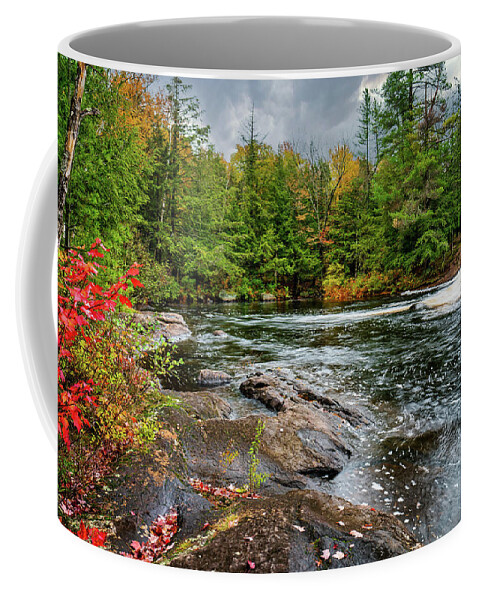 Fall Coffee Mug featuring the photograph Adirondacks Autumn at Bog River Falls 2 by Ron Long Ltd Photography