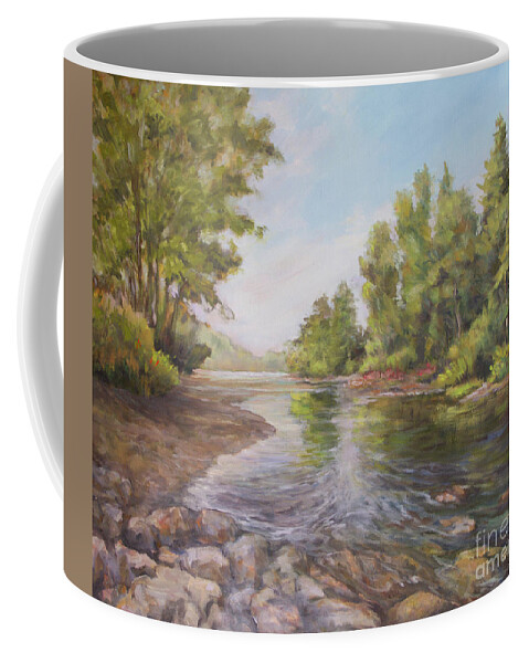 Adirondacks Stream Coffee Mug featuring the painting Adirondacks Stream by B Rossitto