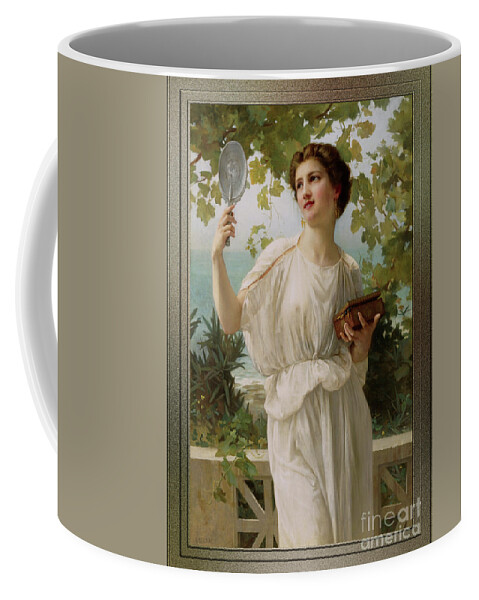 Admiring Beauty Coffee Mug featuring the painting Admiring Beauty by Guillaume Seignac Remastered Xzendor7 Classical Fine Art Reproductions by Xzendor7