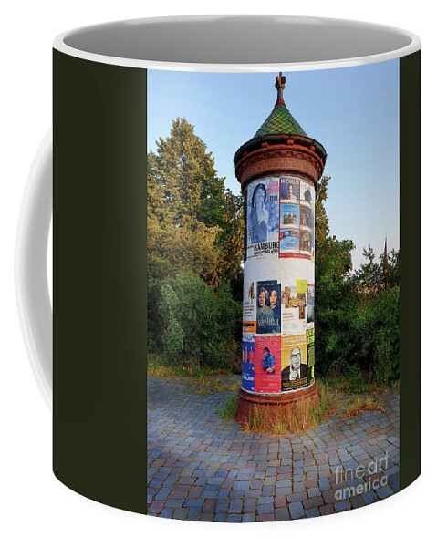 City Coffee Mug featuring the photograph Advertising Column - Hamburg by Yvonne Johnstone